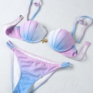 Gradient Mermaid Bikini - Y2K Summer Outfits, 90s Fashion, Grunge, Retro Style, Y2K