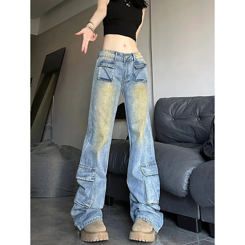 Harajuku Vintage High Waist Loose Jeans Pants | Y2K Streetwear Retro Denim Trouser