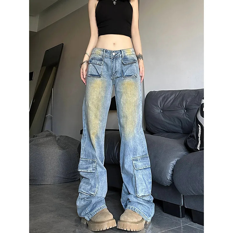 Harajuku Vintage High Waist Loose Jeans Pants | Y2K Streetwear Retro Denim Trouser