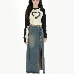 Heartfelt Harmony Layered T-Shirts - Y2K & 90s Fashion, Grunge, Retro, Pastel Goth