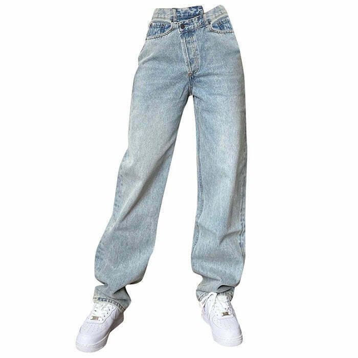 High Rise Straight Leg Jeans - Y2K & 90s Fashion, Grunge, Retro, Summer & Party Outfits