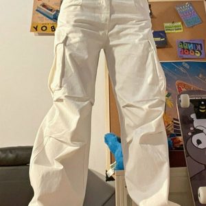 High Waist Cargo Pants - Y2K & 90s Fashion, Grunge, Retro, Summer & Party Outfits