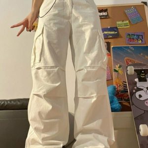 High Waist Cargo Pants - Y2K & 90s Fashion, Grunge, Retro, Summer & Party Outfits