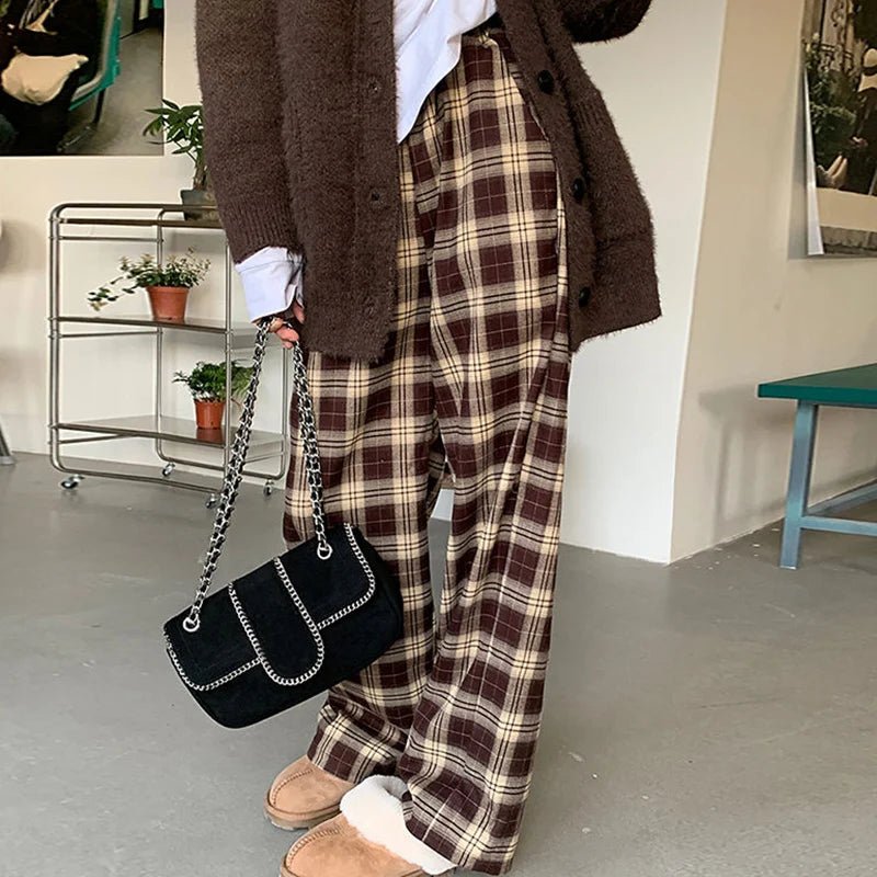 High Waist Plaid Pants - Y2K & 90s Fashion, Grunge, Retro, Summer & Party Outfits