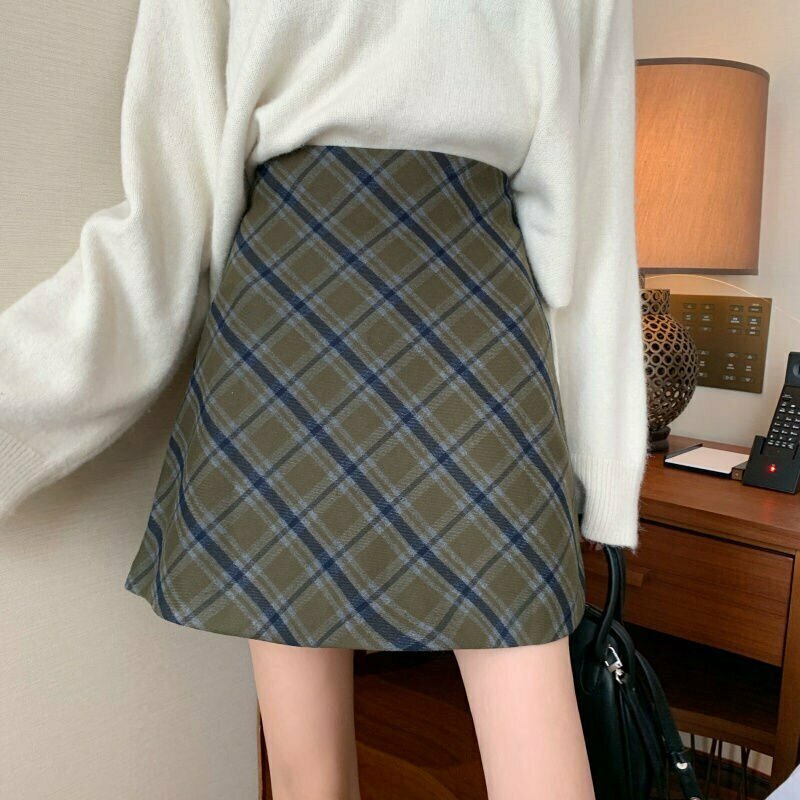 High Waist Plaid Skirt - Y2K Grunge, 90s Fashion, Retro Summer Outfit, Gothic Y2