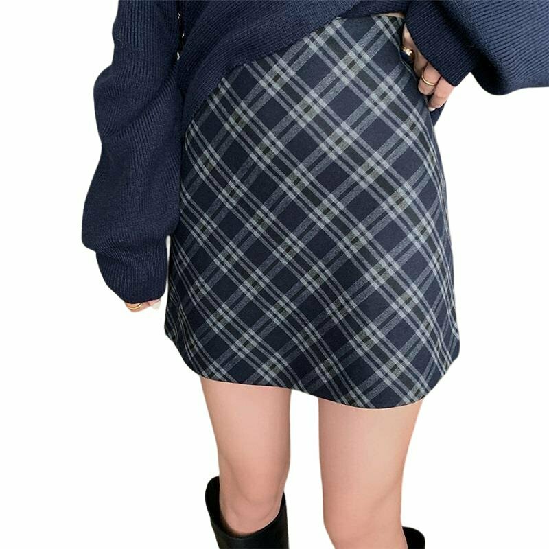 High Waist Plaid Skirt - Y2K Grunge, 90s Fashion, Retro Summer Outfit, Gothic Y2