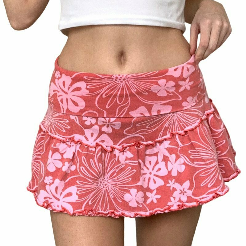 Indie Cute Pink Mini Skirt - Y2K Summer Outfit, 90s Fashion, Grunge, Retro, Past