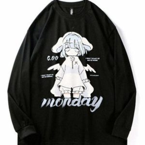 Kawaii Anime Oversized Hoodies - Y2K Grunge, 90s Fashion, Retro Summer Outfits, Past