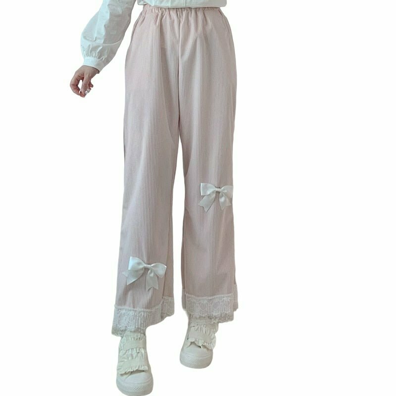 Kawaii High Waist Corduroy Pants - Y2K & 90s Fashion, Grunge, Retro, Pastel