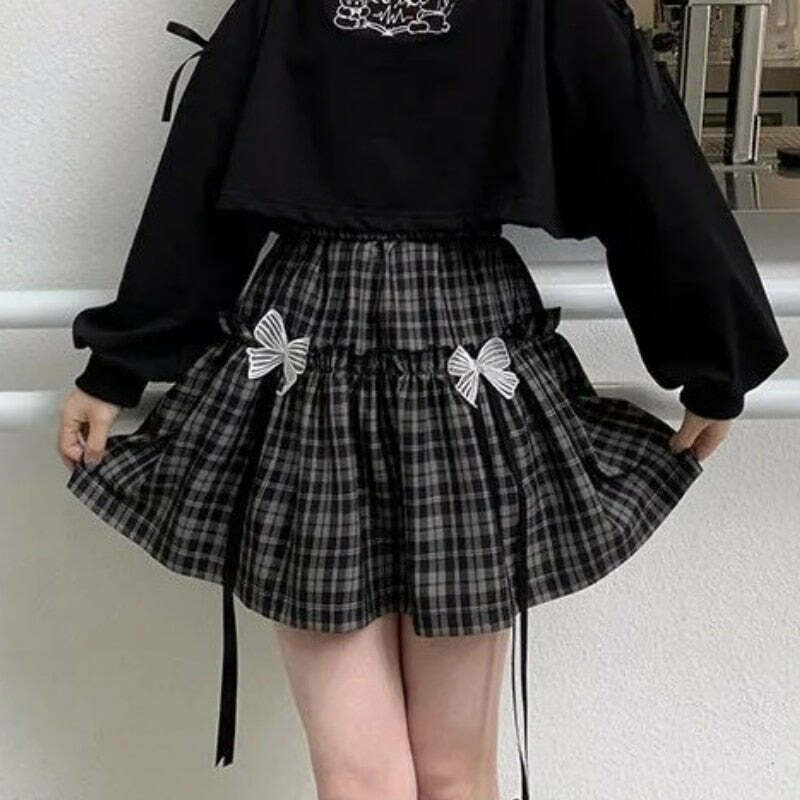 Kawaii Japanese Style Plaid Skirt - Y2K Summer Grunge Outfit, 90s Fashion, Retro Y2