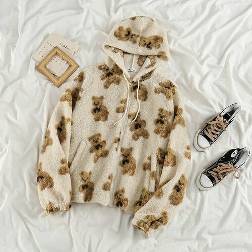 Kawaii Oversize Cute Bear Hoodie - Y2K Grunge, 90s Fashion, Retro Summer Outfit