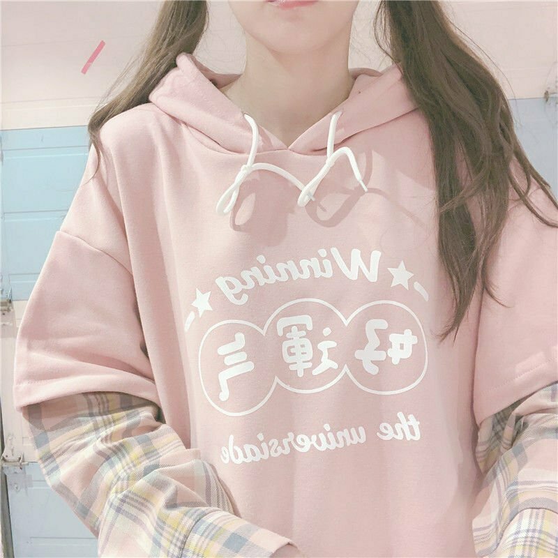 Kawaii Pink Hoodie - Y2K & 90s Fashion, Grunge, Retro, Summer Outfits, Baby Te