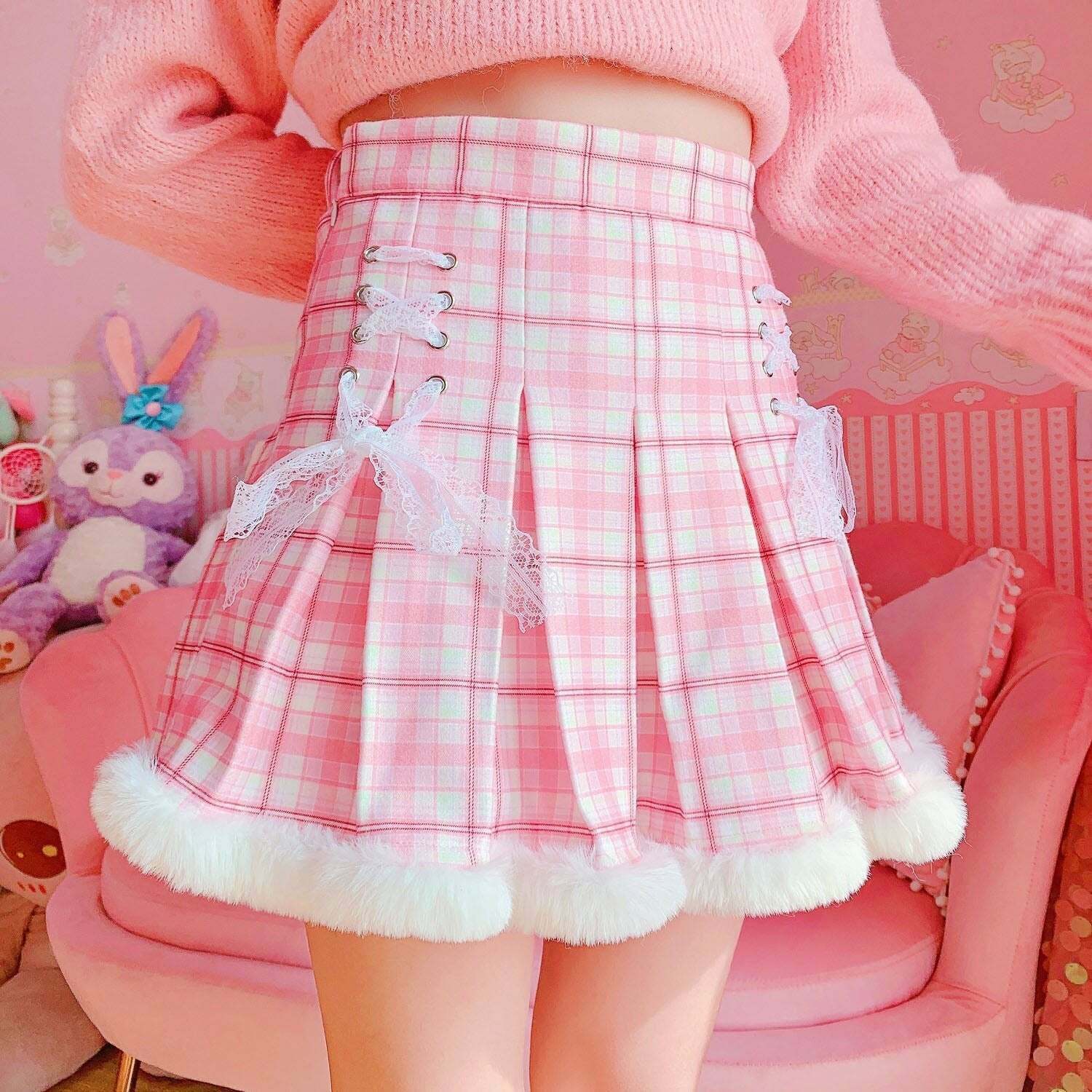 Kawaii Plaid Mini Skirt - Y2K Summer Grunge Outfit, 90s Fashion, Retro Style, Past