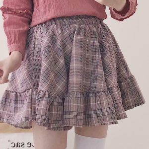 Kawaii Plaid Ruffle Mini Skirt - Y2K Summer Grunge Outfit, 90s Fashion, Retro Style