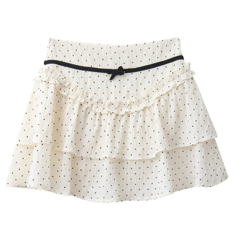 Kawaii Polka Dot Ruffle Skirts - Y2K Summer Outfits, 90s Fashion, Grunge,