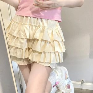 Kawaii Ruffle Lolita Skirt - Y2K Summer Grunge, 90s Retro, Pastel Goth,