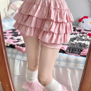 Kawaii Ruffle Lolita Skirt - Y2K Summer Grunge, 90s Retro, Pastel Goth,