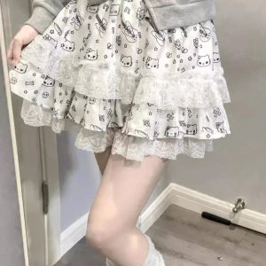 Kawaii Ruffle Mini Skirt - Y2K Summer Outfit, 90s Fashion, Grunge, Pastel Goth