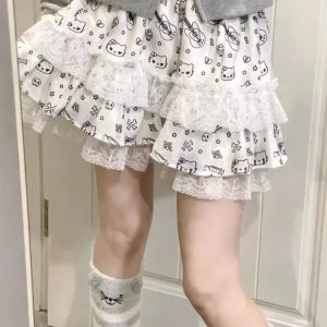 Kawaii Ruffle Mini Skirt - Y2K Summer Outfit, 90s Fashion, Grunge, Pastel Goth