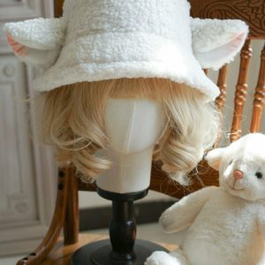 Kawaii Sheep Ear Hat - Y2K & 90s Fashion, Grunge, Pastel Goth, Retro Summer Out