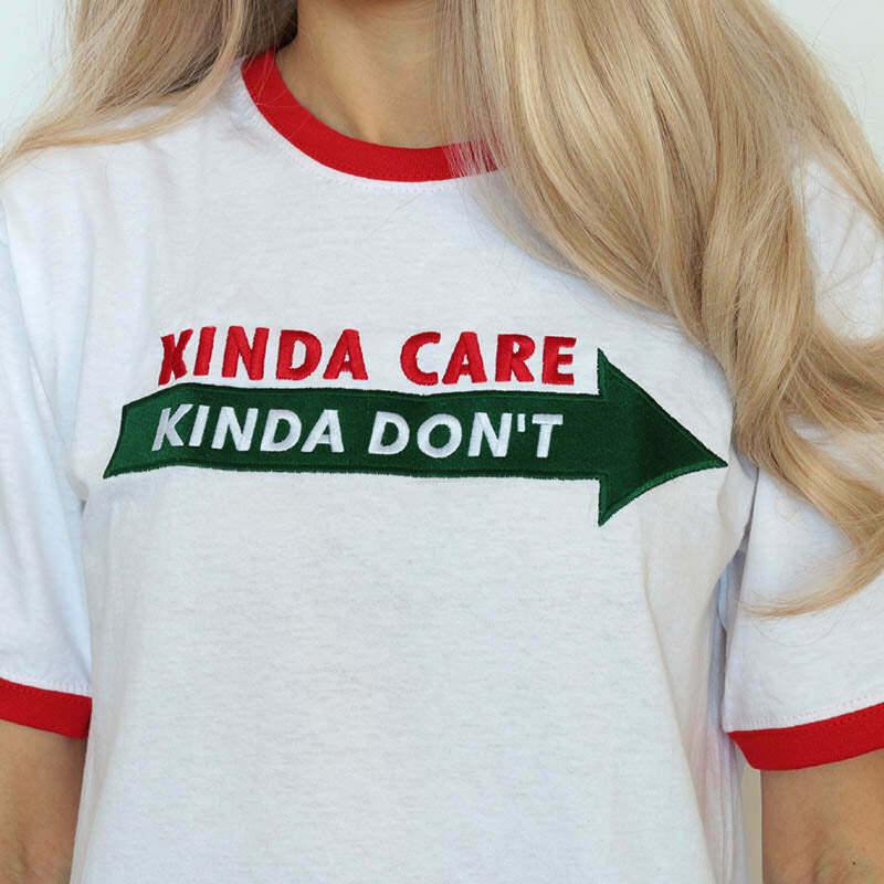 Kinda Care Tee - Y2K Summer Grunge Outfit, 90s Fashion, Retro Style, Baby Tees Y