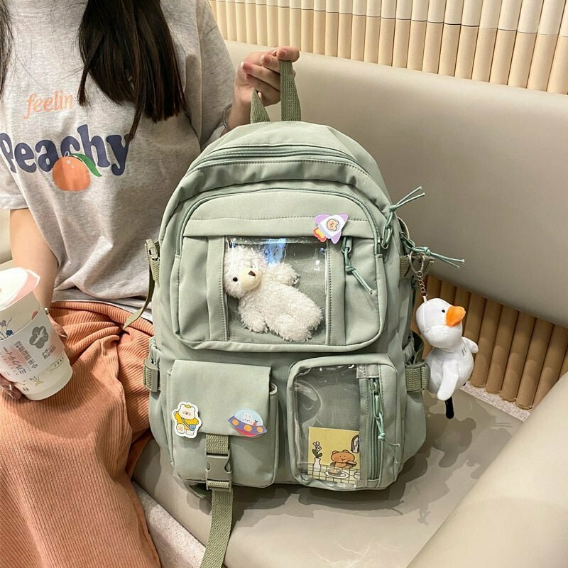 Large Capacity Kawaii Backpack - Perfect for Y2K Fashion, 90s Outfits, and Grunge Styles