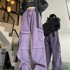 Lavender Dream Utility Pants - Y2K & 90s Fashion, Grunge, Retro, Summer & Party Outfits