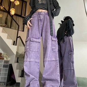 Lavender Dream Utility Pants - Y2K & 90s Fashion, Grunge, Retro, Summer & Party Outfits