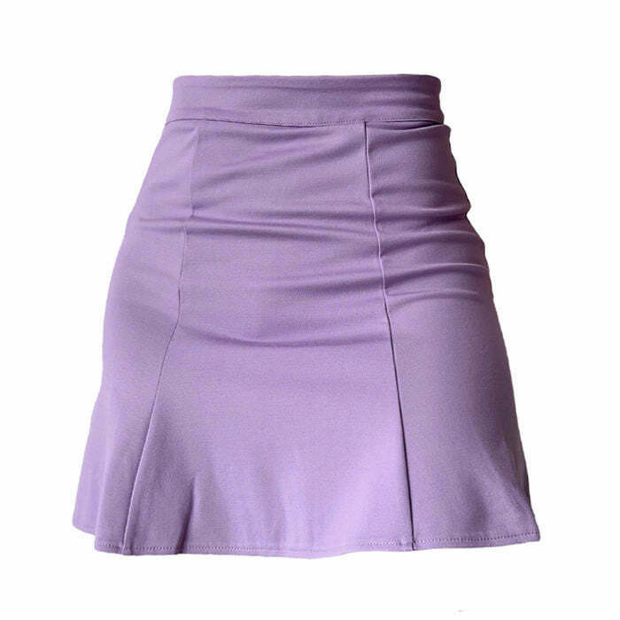 Lavender Ruched Skirt - Y2K Summer Outfit, 90s Fashion, Grunge, Retro Style, Y