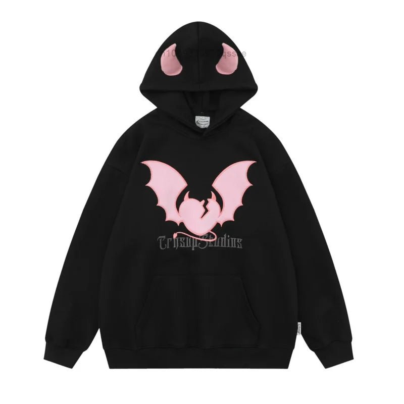 Lavender Winged Mystery Hoodie - Y2K & 90s Fashion, Grunge, Retro, Summer & Party Out