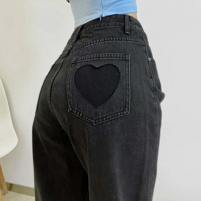 Love Bites Gradient Jeans - Y2K & 90s Fashion, Grunge, Retro, Summer & Party Outfits