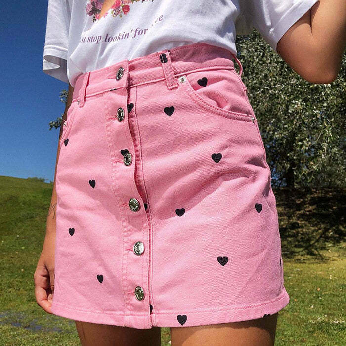 Love Bites Skirt - Y2K & 90s Fashion, Grunge, Retro, Summer & Party Out