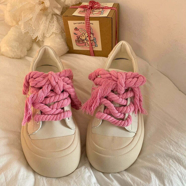 Love Bloom Chunky Sneakers - Y2K & 90s Fashion, Grunge, Retro, Pastel Goth, Hip