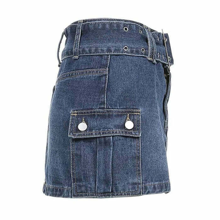 Mercury Rising Y2K Denim Skirt - Retro 90s Grunge, Summer Y2K Outfits, Past