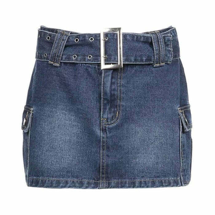 Mercury Rising Y2K Denim Skirt - Retro 90s Grunge, Summer Y2K Outfits, Past