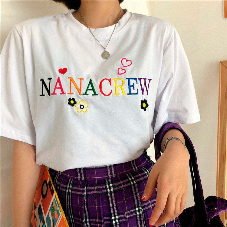 Nana Crew T-Shirt - Y2K & 90s Fashion, Grunge, Retro, Summer Outfits, Baby