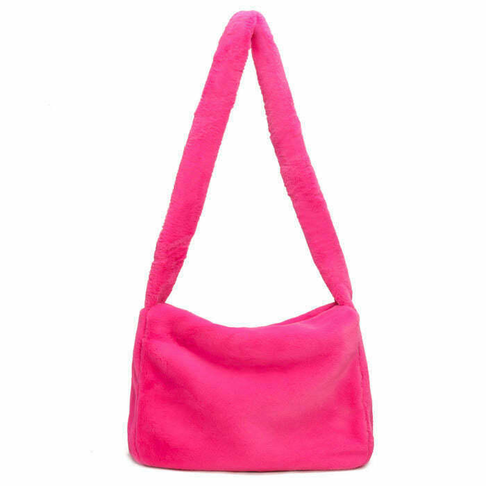 Neon Fuzzy Bag - Y2K & 90s Fashion Essential for Grunge, Retro, and Summer Out