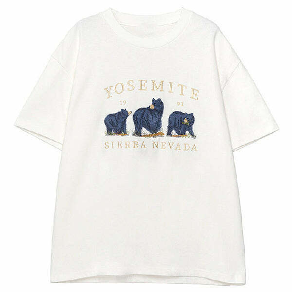 Nevada Bear T-Shirt - Y2K Summer Grunge Outfit, 90s Retro Style, Baby Tees Y2