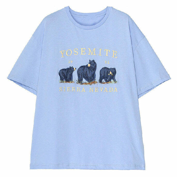 Nevada Bear T-Shirt - Y2K Summer Grunge Outfit, 90s Retro Style, Baby Tees Y2