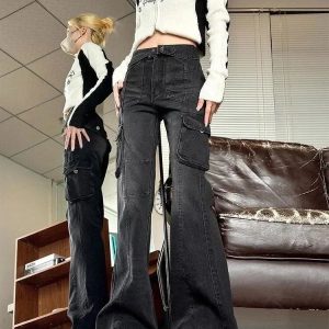 Nightfall Cargo Jeans - Y2K & 90s Fashion, Grunge, Retro, Summer & Party Outfits