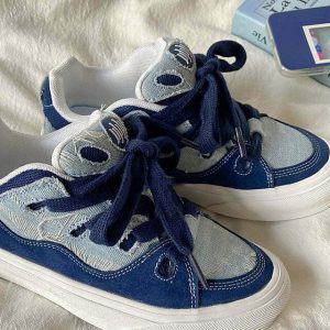 Nostalgic Y2K & 90s Fashion Denim Sneakers - Retro Grunge, Hip Hop, and Summer Out