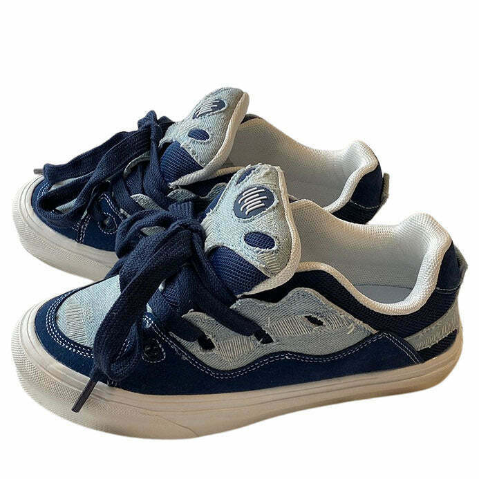 Nostalgic Y2K & 90s Fashion Denim Sneakers - Retro Grunge, Hip Hop, and Summer Out