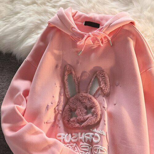 Pastel Goth Rabbit Hoodies - Y2K & 90s Fashion, Grunge, Retro, Summer & Party Out