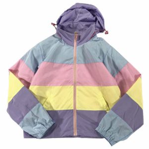 Pastel Rain Jacket - Y2K & 90s Fashion, Grunge, Retro, Summer Outfits, Baby Te