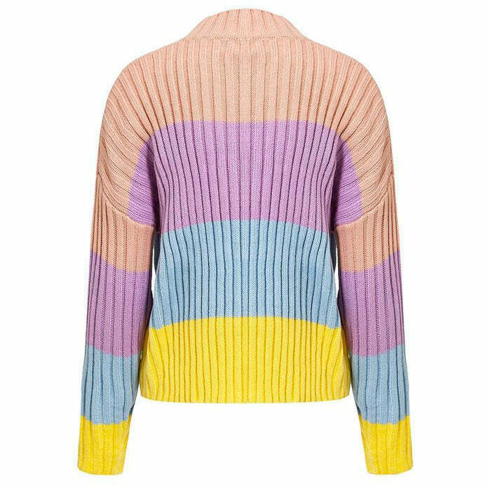 Pastel Rainbow Jumper - Y2K & 90s Fashion, Grunge, Retro, Summer Outfits, Baby