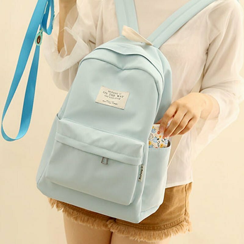 Pastel Simple Design Oxford Backpack - Y2K & 90s Fashion, Grunge, Retro, Summer & Party Out