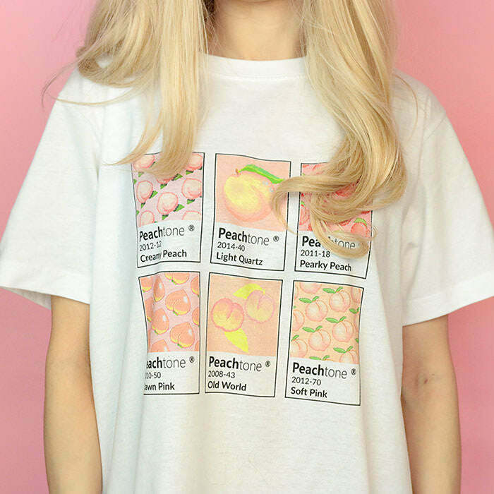 PeachTone T-Shirt: Y2K Summer Grunge, 90s Retro, Baby Tees, Y2K