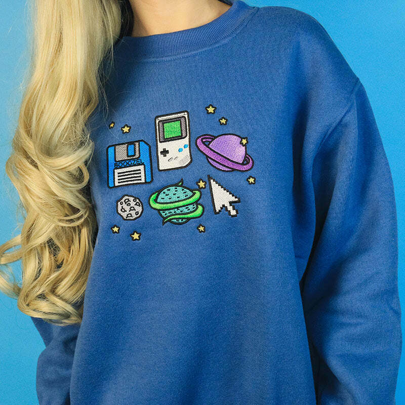 Pixel Universe Sweatshirt - Y2K & 90s Fashion, Grunge, Retro, Pastel Goth, Summer Out