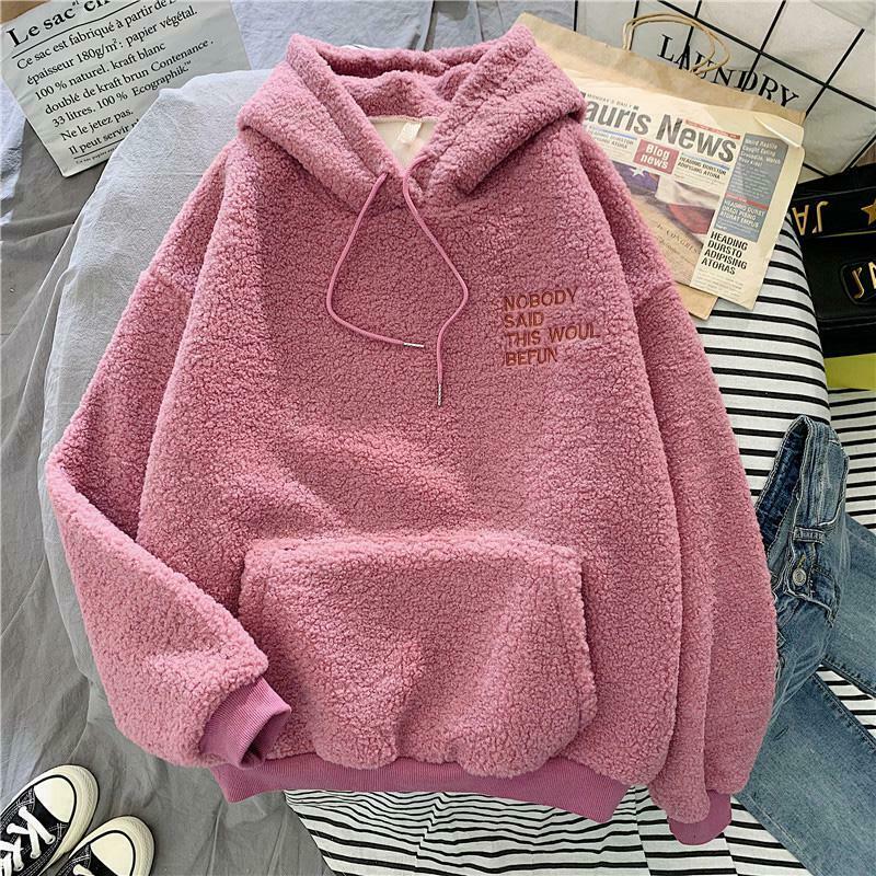 Preppy Pastel Plush Hoodie - Y2K Summer Grunge, 90s Fashion, Retro Y2K Club Out