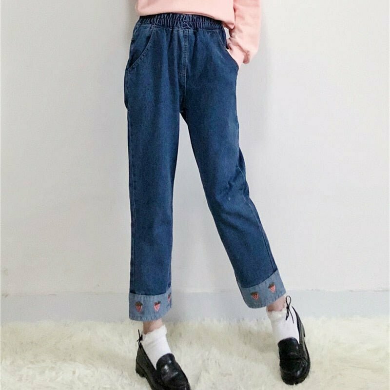 Preppy Strawberry Pants - Y2K Summer & 90s Fashion Grunge Outfit, Retro Y2K Club & Party